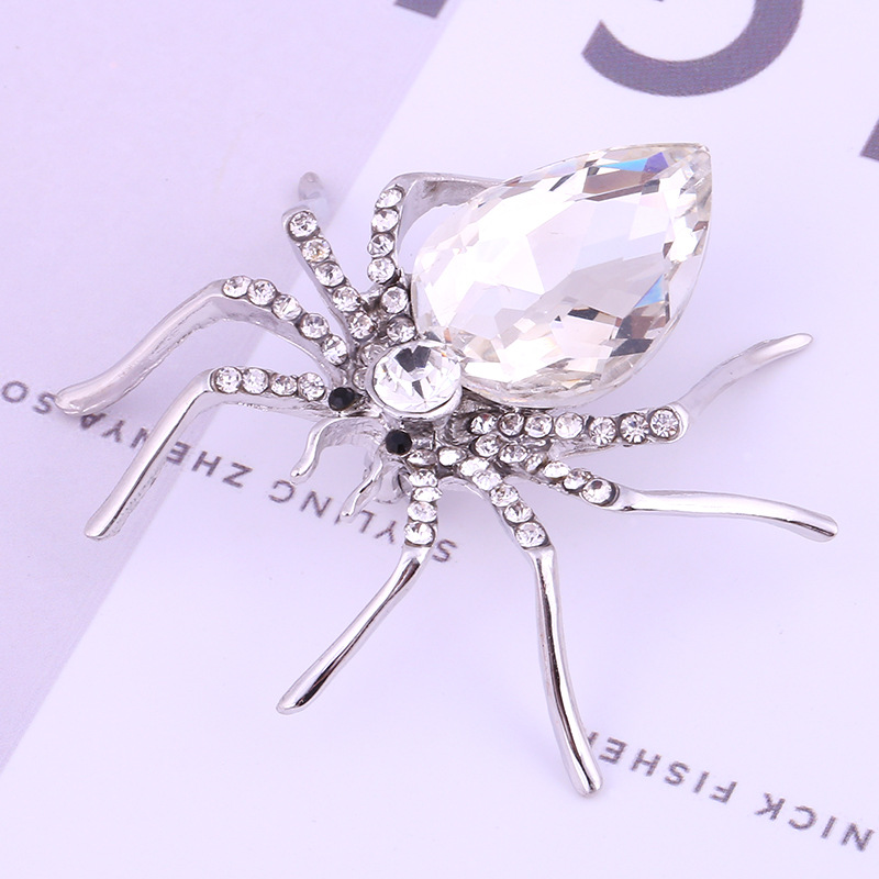 Fashion Ornament Rhinestone  Crystal Spider Shaped Alloy Brooch display picture 1