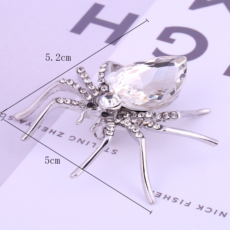 Fashion Ornament Rhinestone  Crystal Spider Shaped Alloy Brooch display picture 2