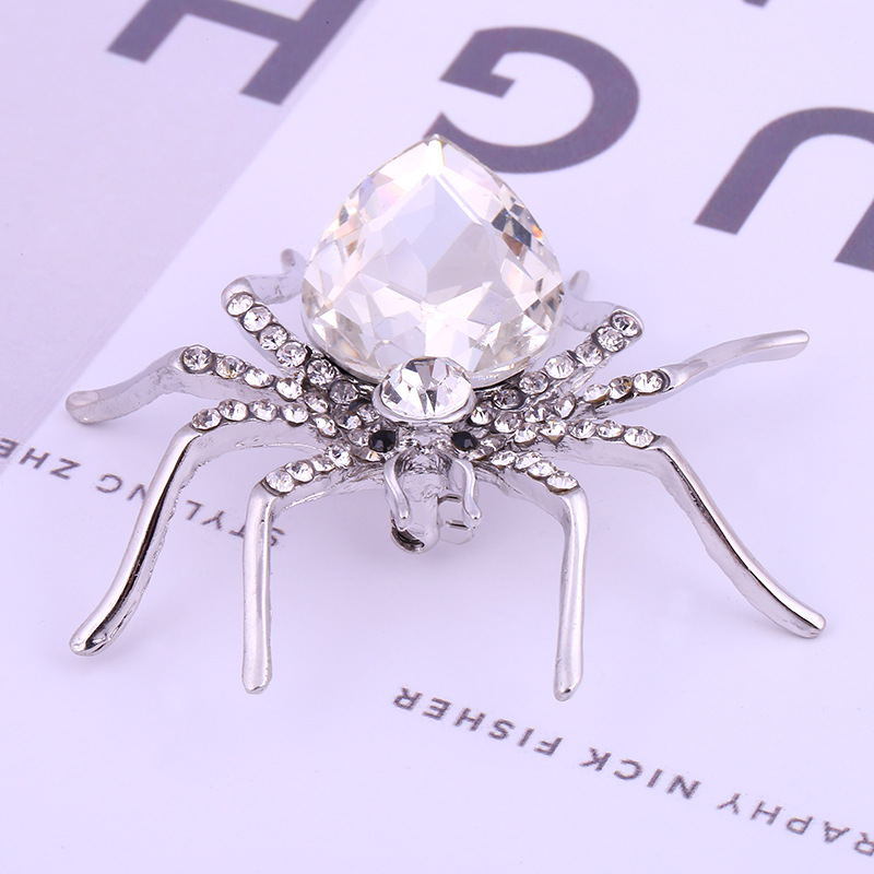 Fashion Ornament Rhinestone  Crystal Spider Shaped Alloy Brooch display picture 3