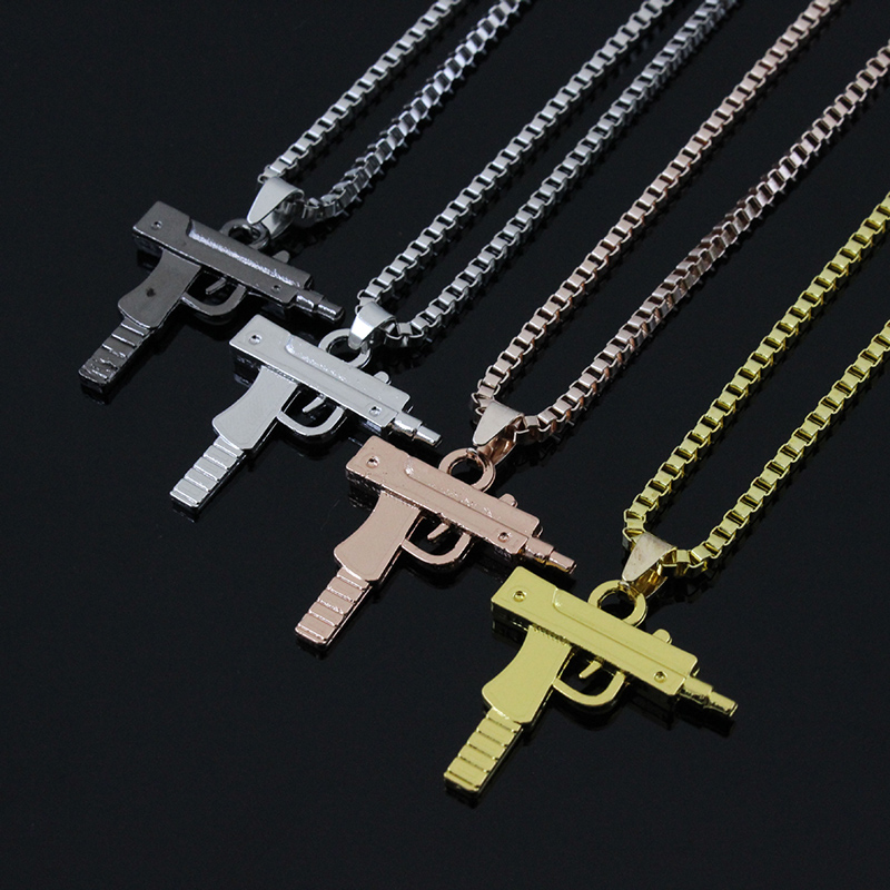 Fashion Ornament Simple Pistol Shaped Alloy Geometric Necklace display picture 1