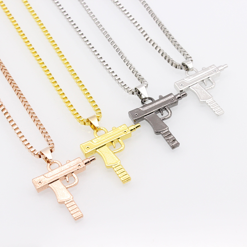 Fashion Ornament Simple Pistol Shaped Alloy Geometric Necklace display picture 8
