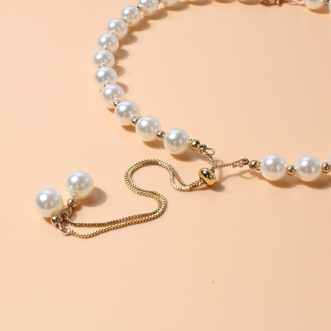 Mode Simple Pull Pearl-sur Petit Perles Pendentif Femme Collier display picture 3