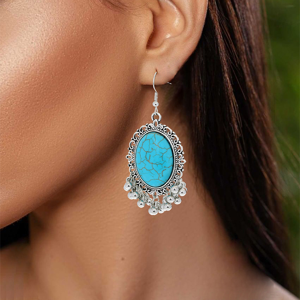 Women's Bohemian Geometric Alloy Earrings Plating Turquoise Drop Earrings As Picture display picture 1