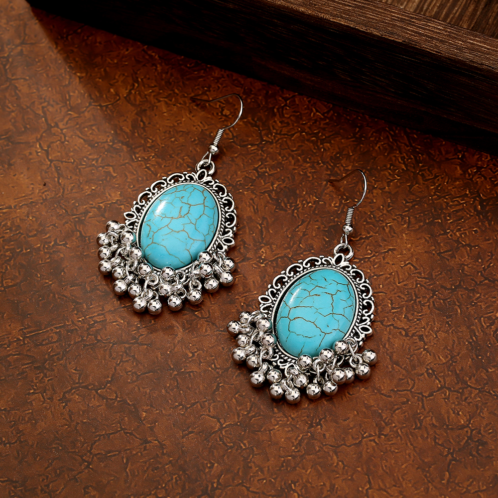 Women's Bohemian Geometric Alloy Earrings Plating Turquoise Drop Earrings As Picture display picture 3