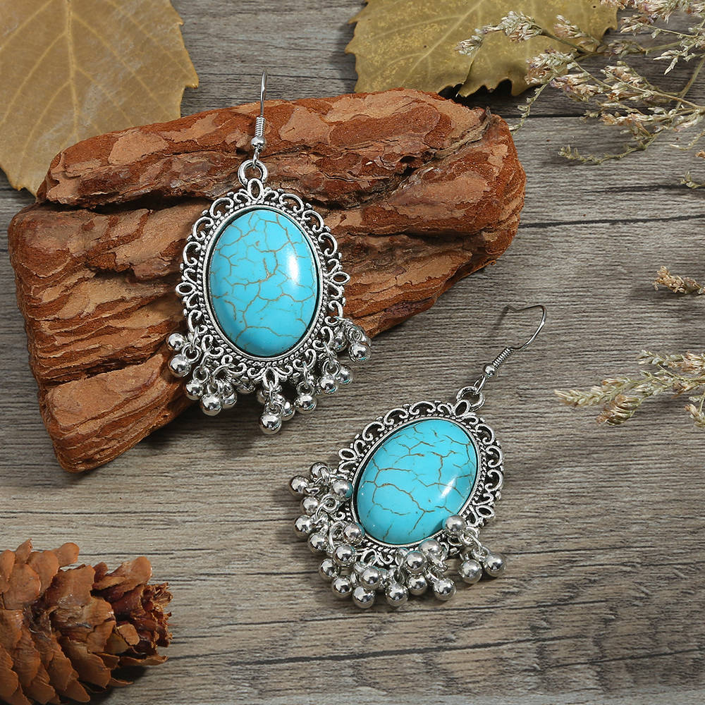 Women's Bohemian Geometric Alloy Earrings Plating Turquoise Drop Earrings As Picture display picture 4