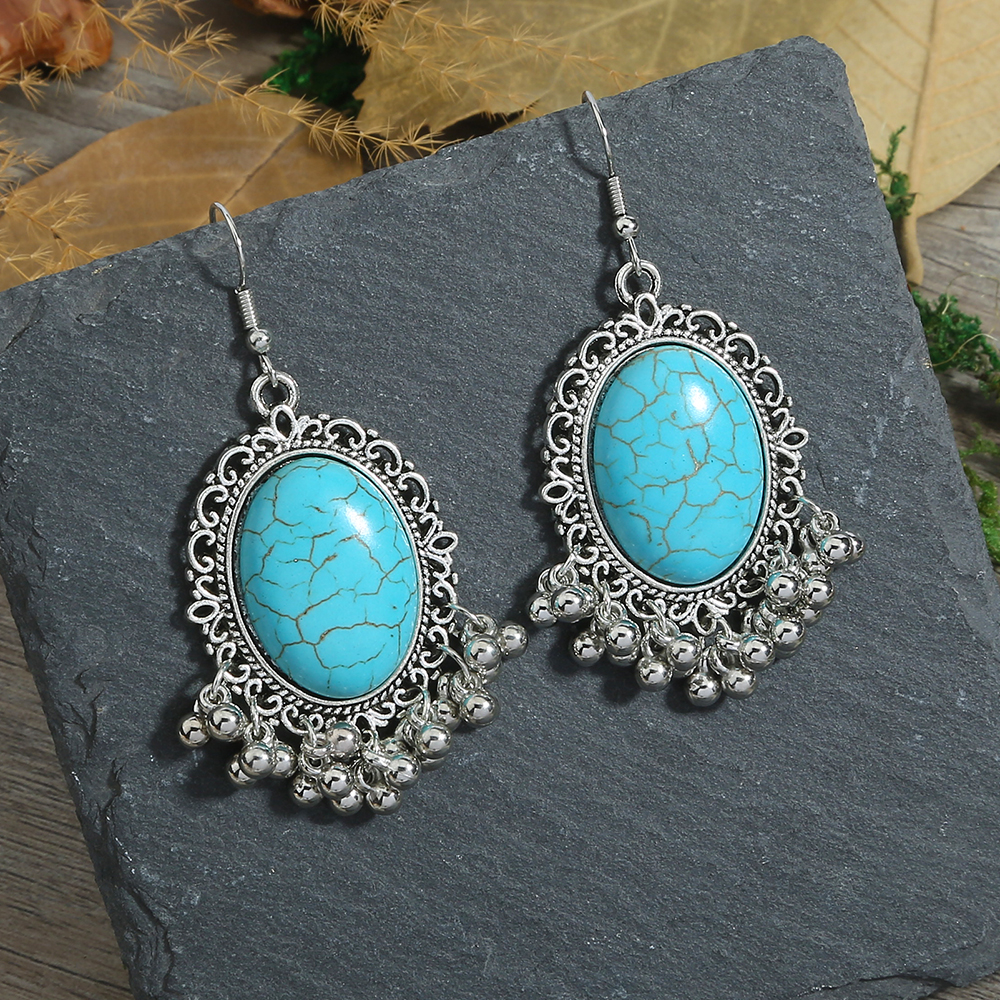 Women's Bohemian Geometric Alloy Earrings Plating Turquoise Drop Earrings As Picture display picture 5