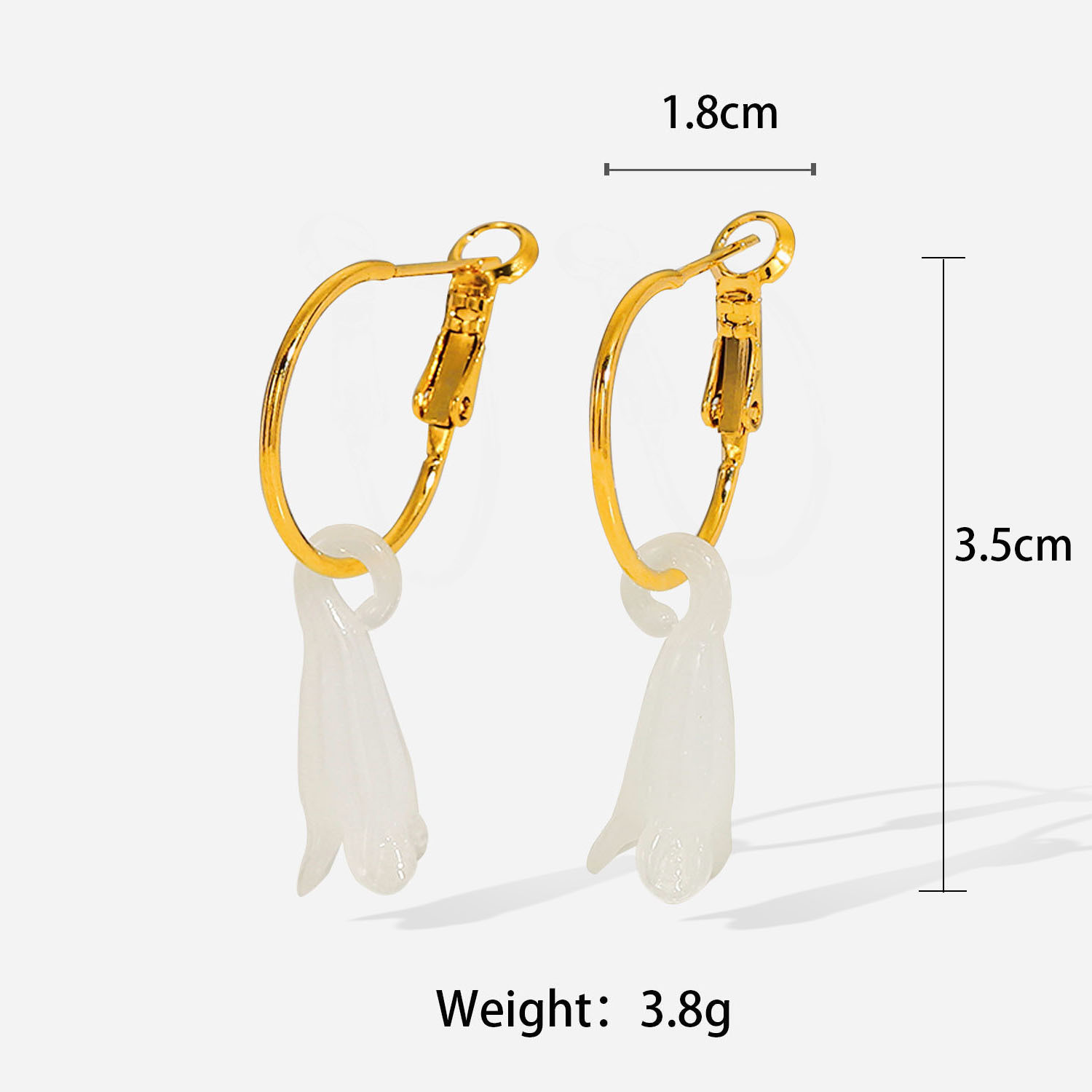 الأزياء 18k الذهب الأبيض ماغنوليا زهرة قلادة الفولاذ المقاوم للصدأ أقراط display picture 6