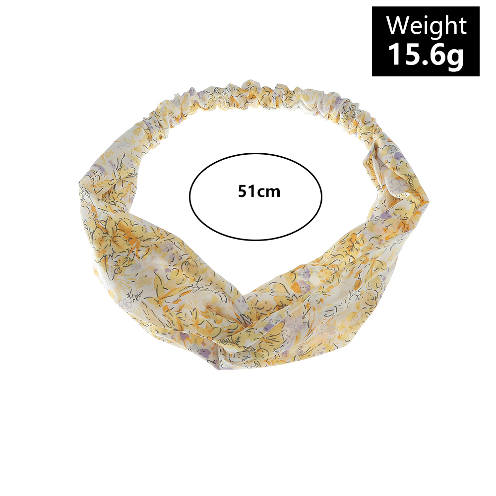 New Fashion Printed Hair Band Women's Cross-knotted Fabric Chiffon Tie-dye Headband display picture 1
