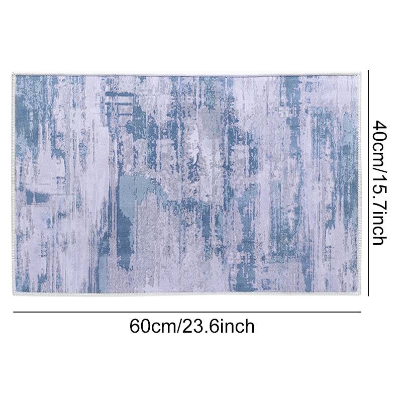 Fashion Blue Ink Print Painting Entrance Floor Mat display picture 2