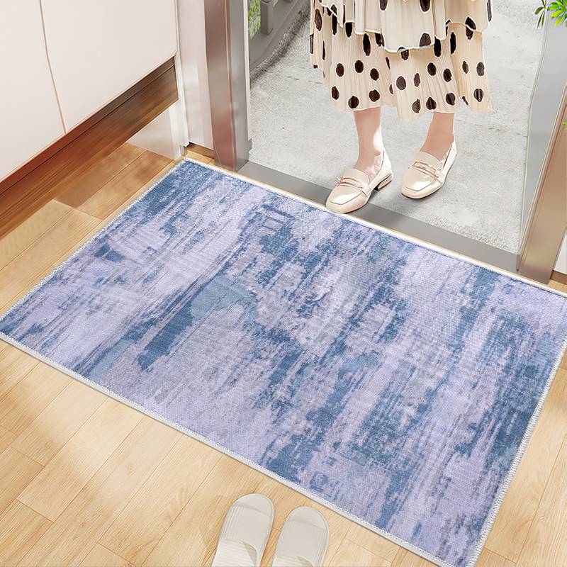 Fashion Blue Ink Print Painting Entrance Floor Mat display picture 3