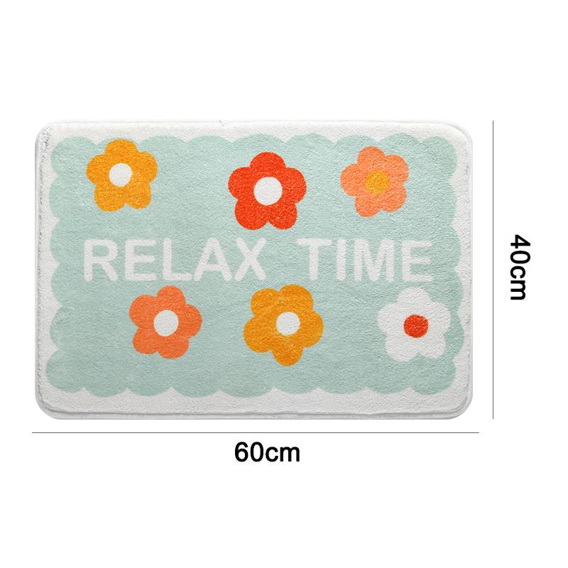 Fashion Colorful Flower Print Letter Bedroom Floor Mat display picture 2
