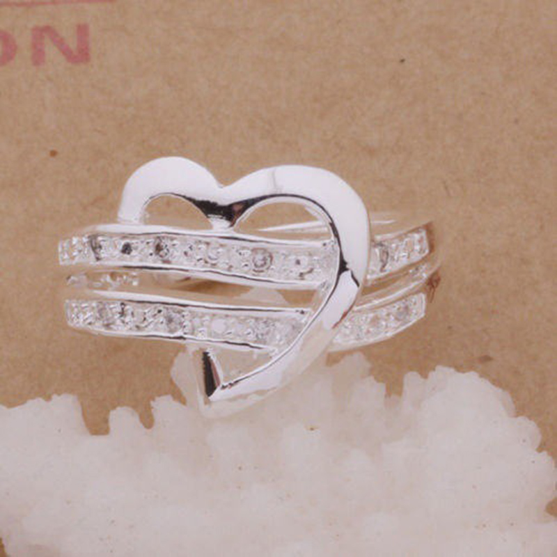 Lindo Corazón Aleación Enchapado Diamantes De Imitación Anillos 1 Pieza display picture 4