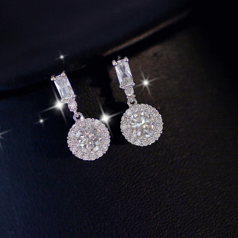 Mode Oreille Ornement Inlay Strass Ronde Cristal Zircon Boucles D'oreilles display picture 2
