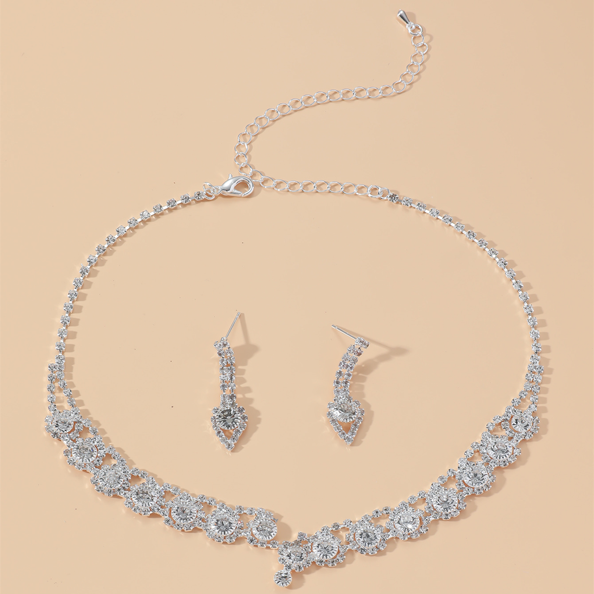 Fashion Bridal Necklace Two-piece Earrings Set Wedding Accessories display picture 2