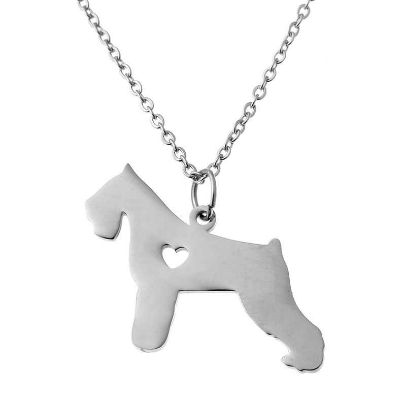 304 Stainless Steel Cute Slice Polishing Animal Dog Necklace Titanium Steel Necklace display picture 2
