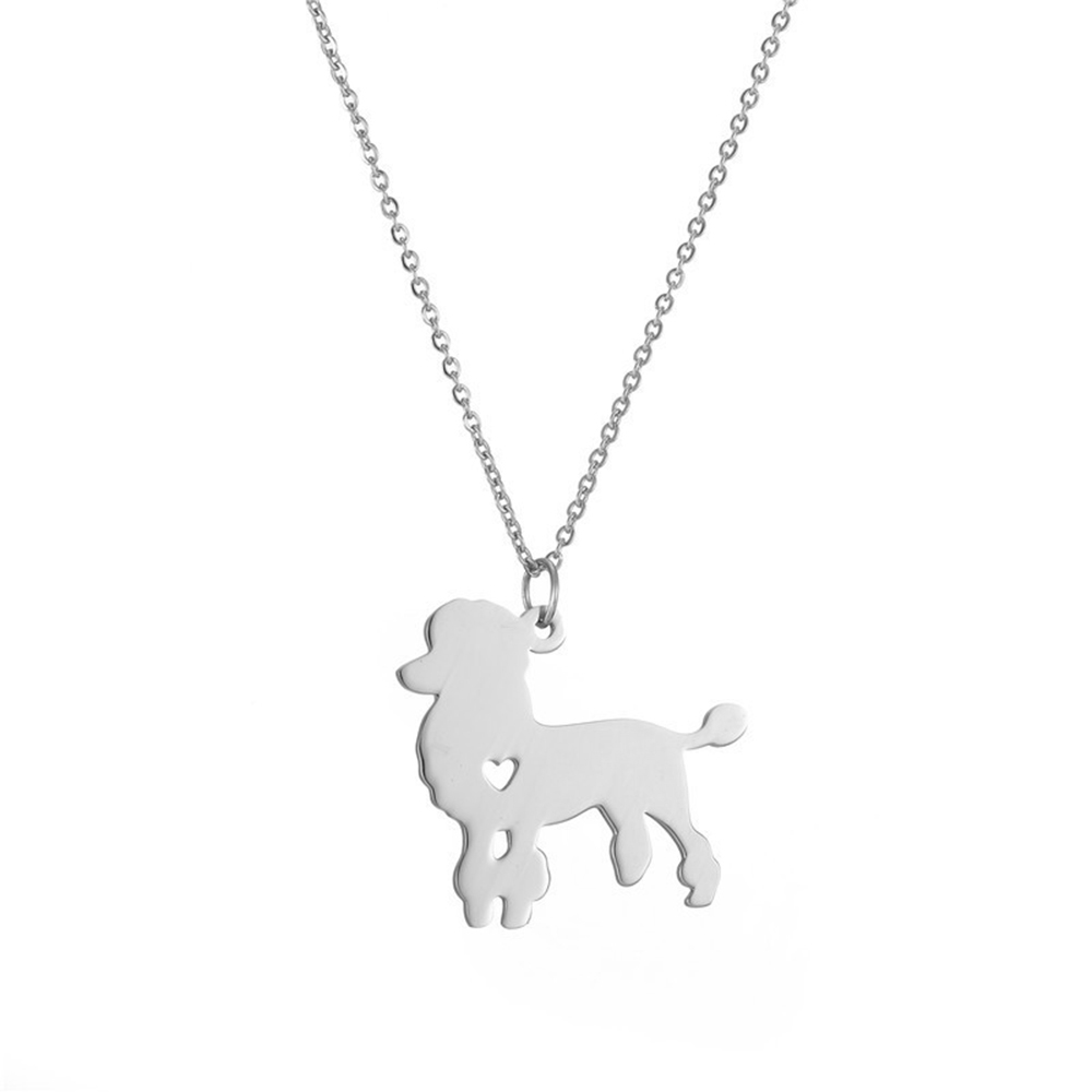 304 Stainless Steel Cute Slice Polishing Animal Dog Necklace Titanium Steel Necklace display picture 3