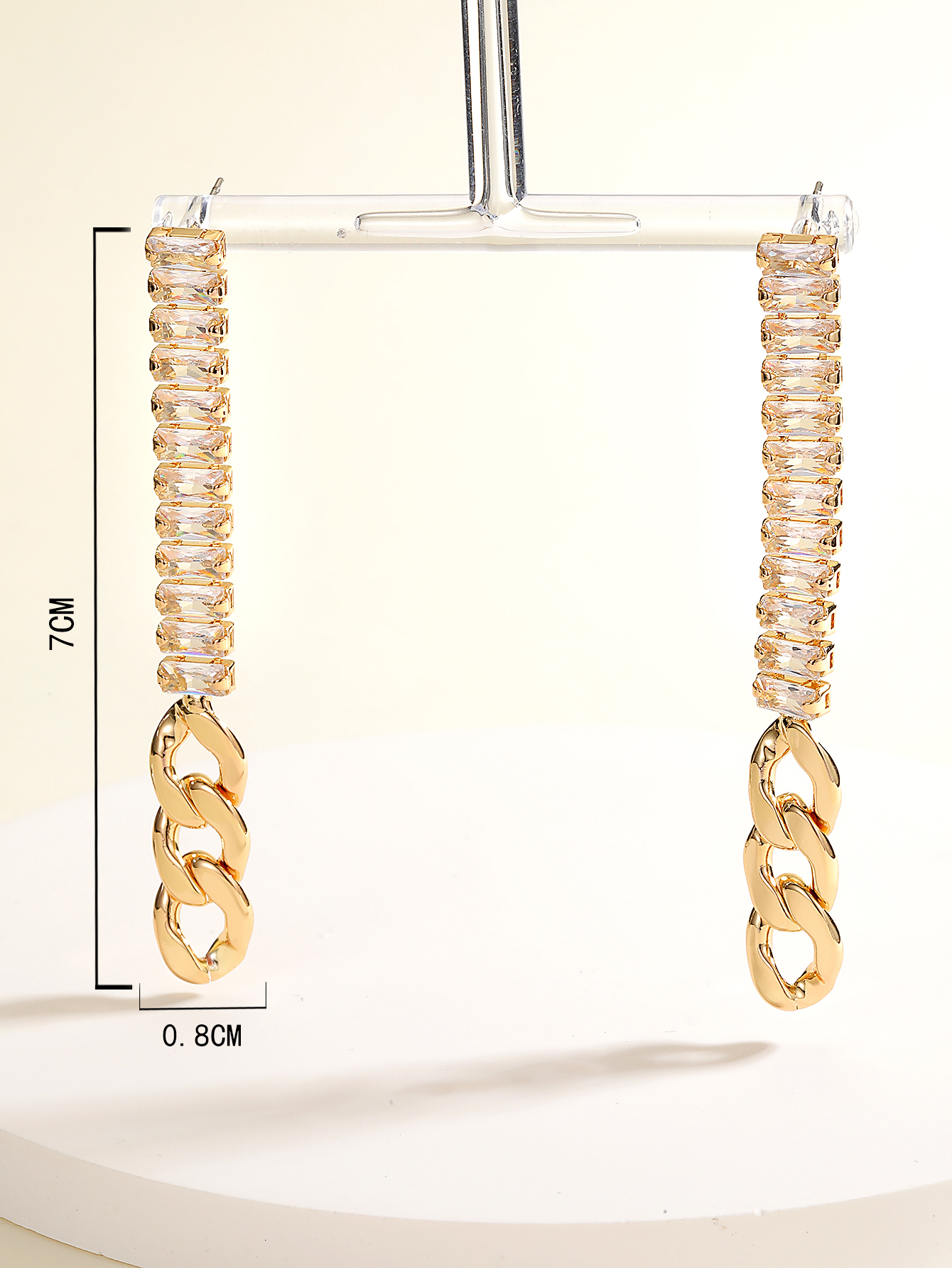 Fashion Long Tassel Copper Plating 18k Gold Zircon Metal Chain Earrings display picture 4