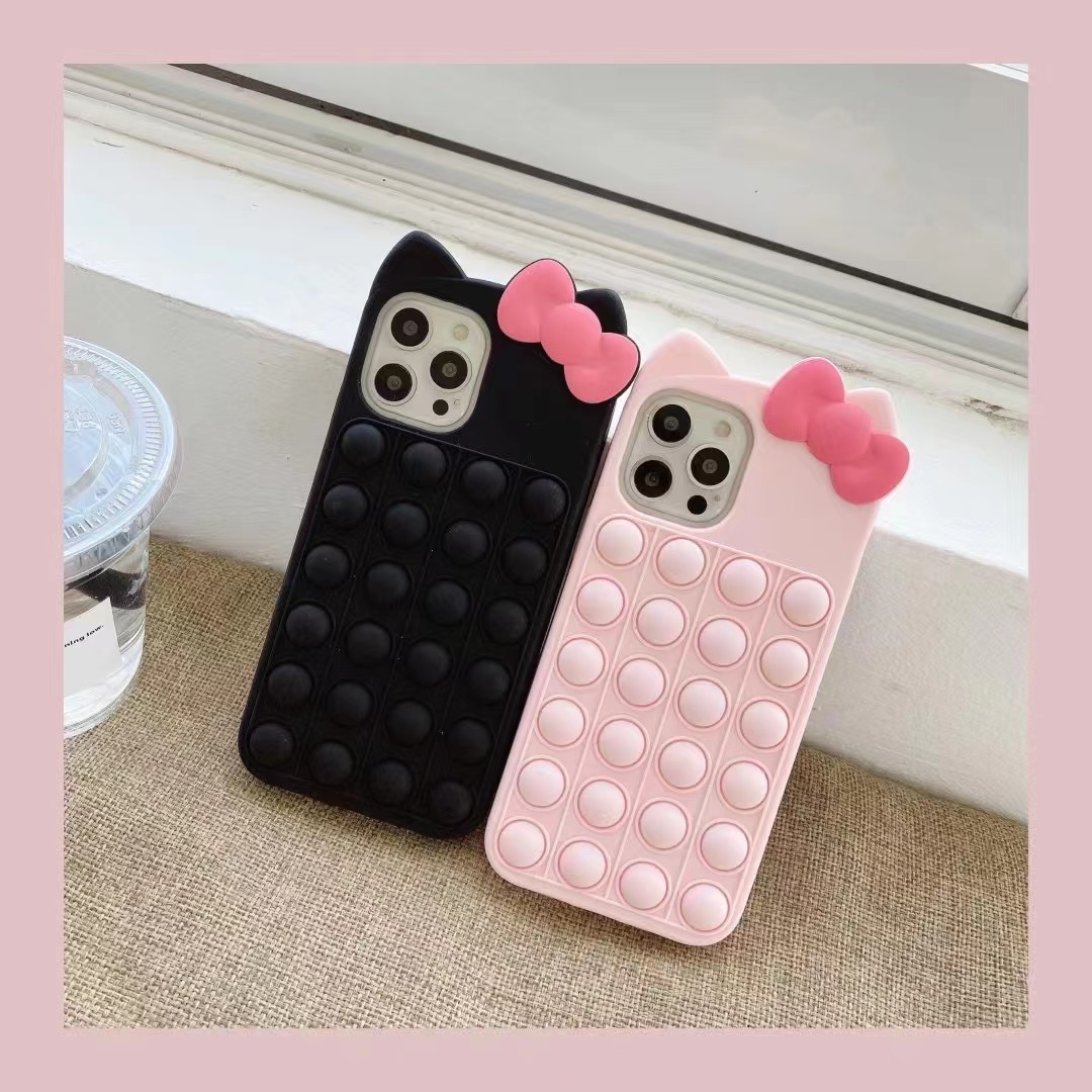 Cat Ear Shape Bow Soft 13 Pro Max Iphone Case display picture 4