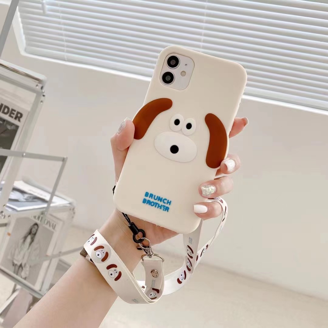 Cute White Grey Puppy Cartoon Silicone 11 Iphone Case display picture 2