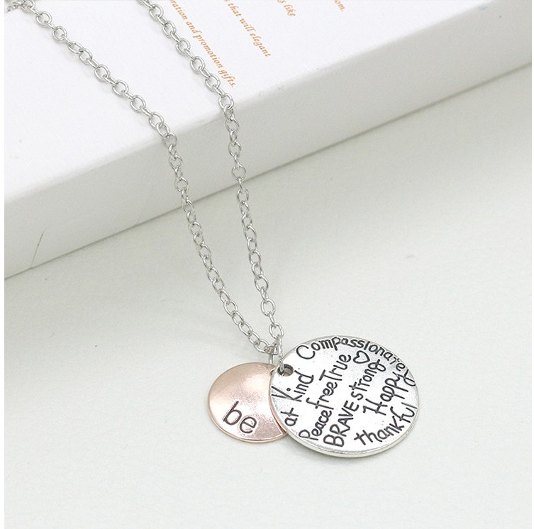Fashion Letter Tag Short Letter Round Alloy Necklace display picture 1