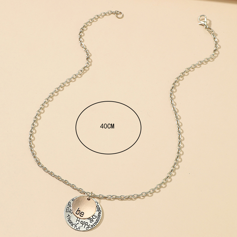 Fashion Letter Tag Short Letter Round Alloy Necklace display picture 5