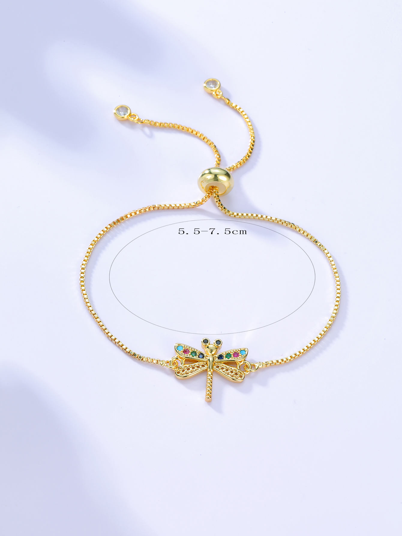 Mode Einfachen Libelle Intarsien Zirkon Vergoldet Kupfer Armband display picture 2