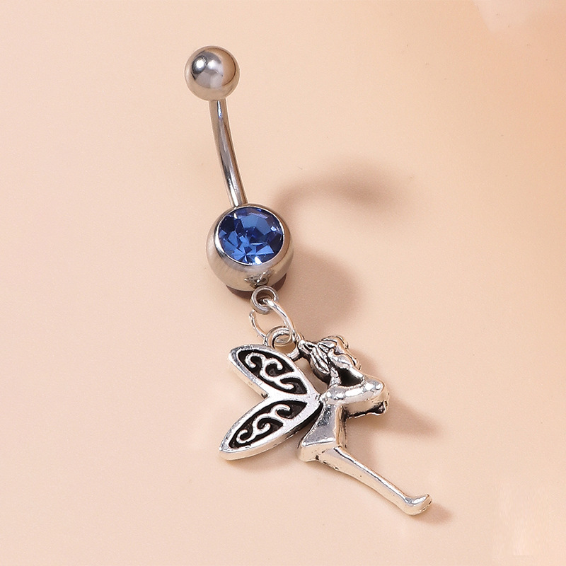 Cute Style Angel Shape Inlaid Rhinestone Pendant Belly Ring display picture 3