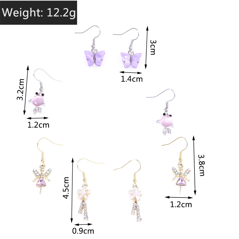 Cute Acrylic Dripping Oil Butterfly Dragonfly Goldfish Bee Pendant Earrings display picture 1