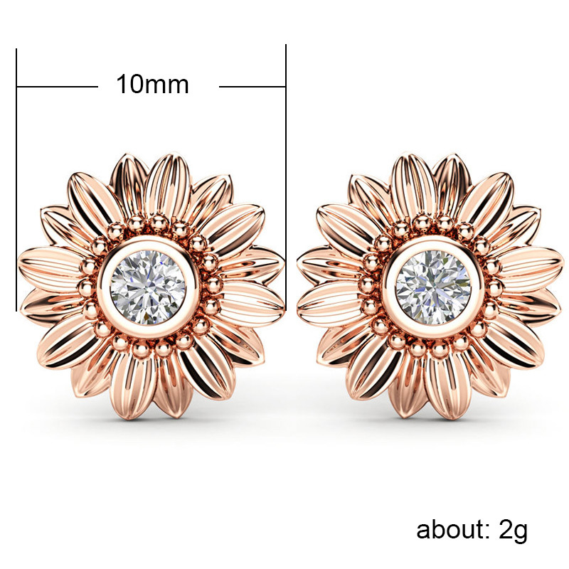 Fashion Ornament Simple Rhinestone Daisy Stud Alloy Earrings display picture 1