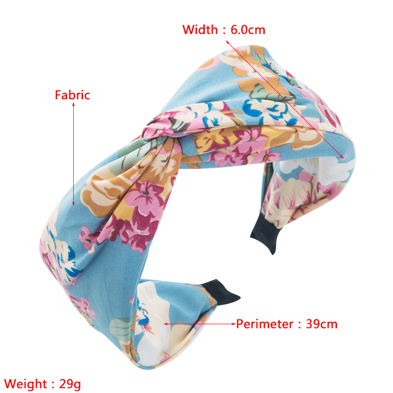 Fashion Color Flower Printing Twisted Headband Bohemian Hair Accessories display picture 1