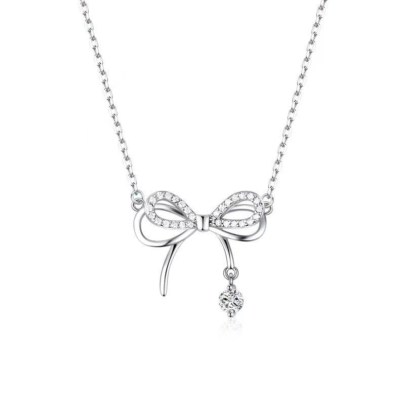 Fashion Bow Shaped Pendant Diamond Inlaid Clavicle Chain display picture 1