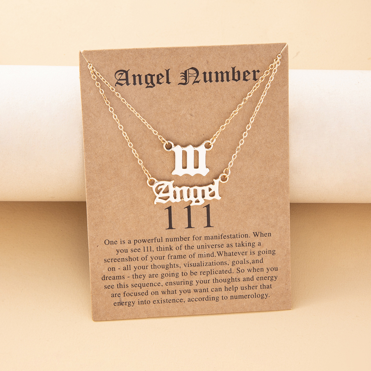 Combination Digital Belt Card Lucky Letter Number Alloy Clavicle Chain display picture 1