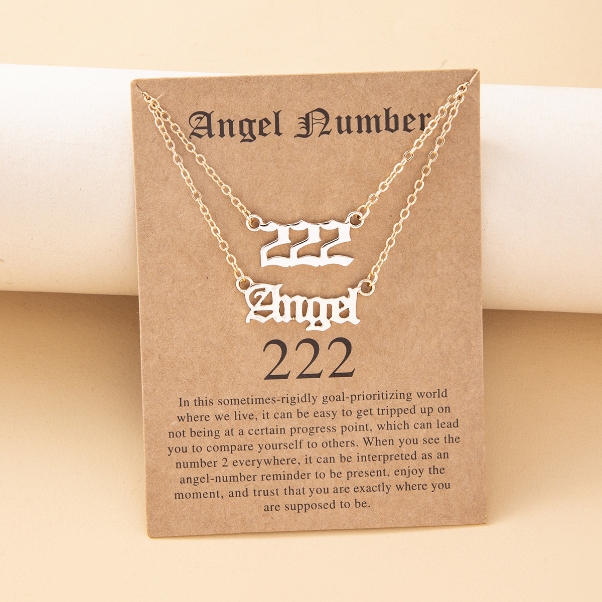 Combination Digital Belt Card Lucky Letter Number Alloy Clavicle Chain display picture 2