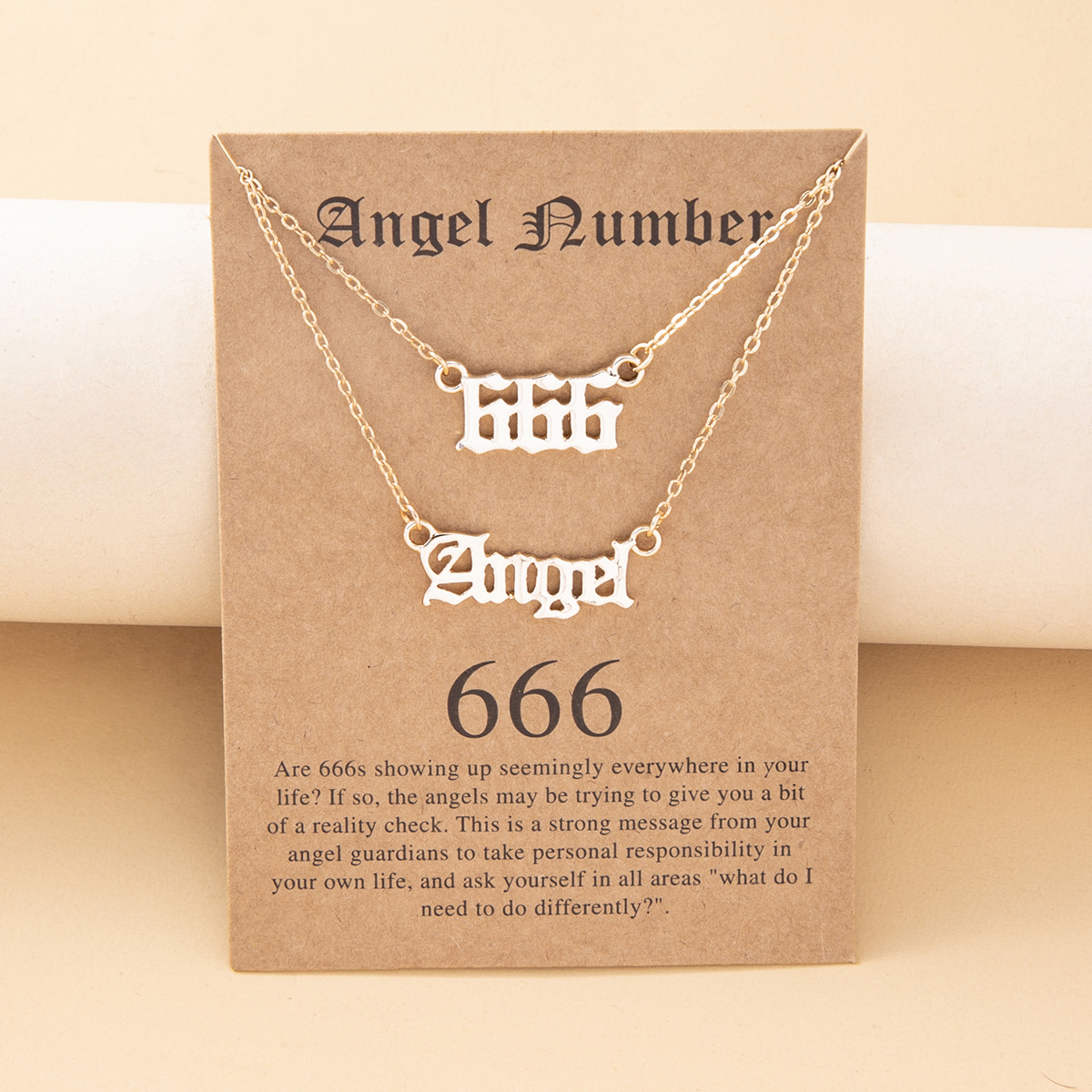 Combination Digital Belt Card Lucky Letter Number Alloy Clavicle Chain display picture 6