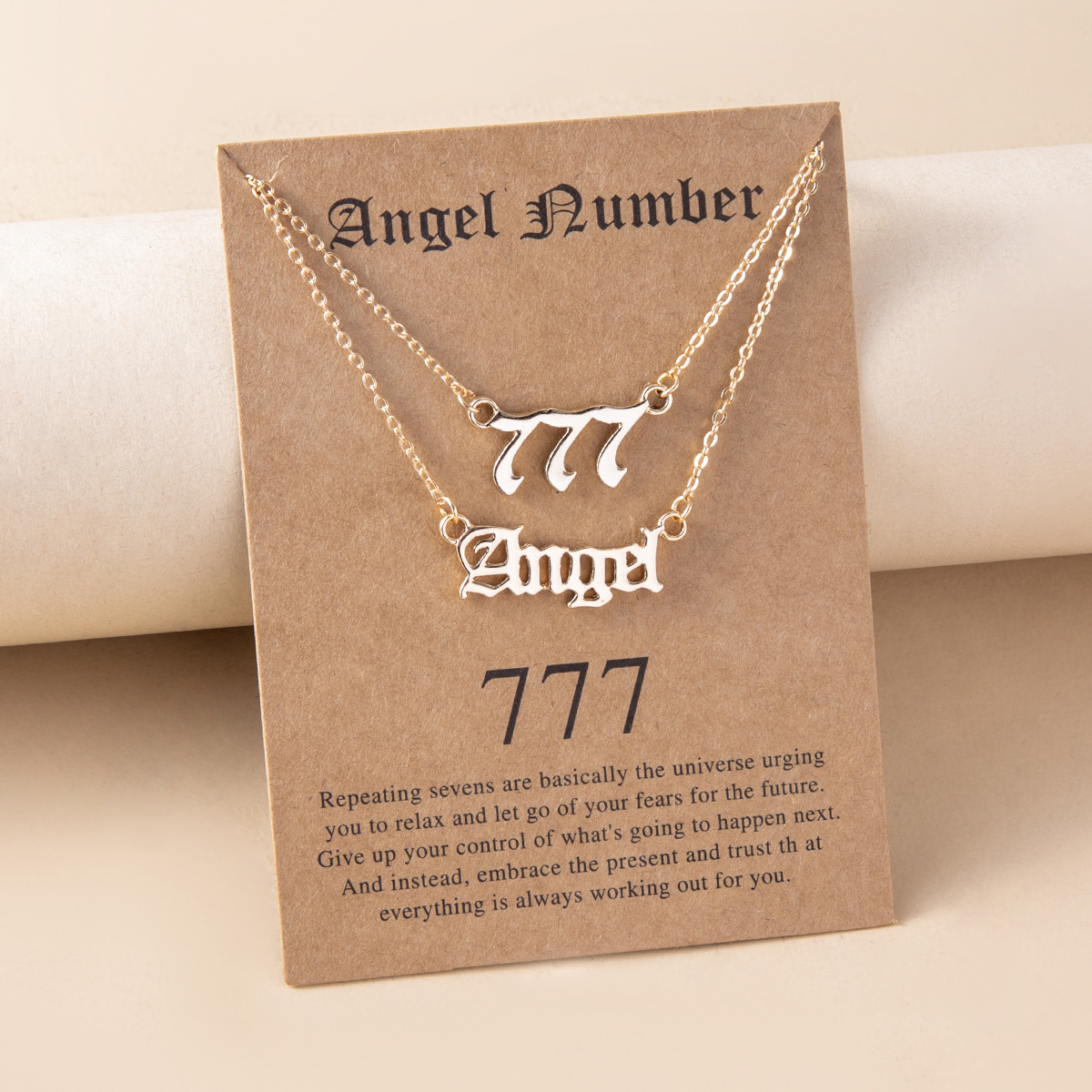Combination Digital Belt Card Lucky Letter Number Alloy Clavicle Chain display picture 7