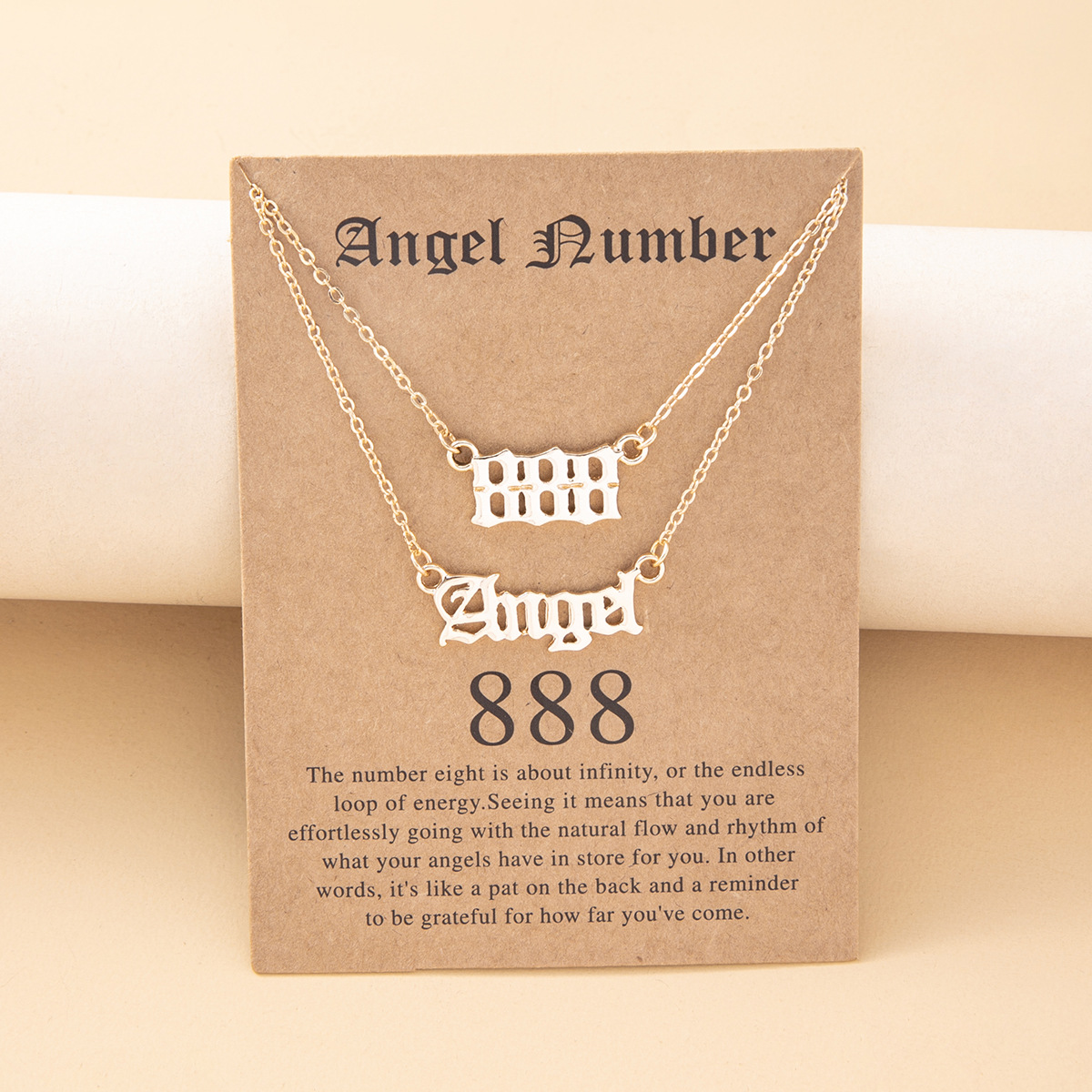 Combination Digital Belt Card Lucky Letter Number Alloy Clavicle Chain display picture 8