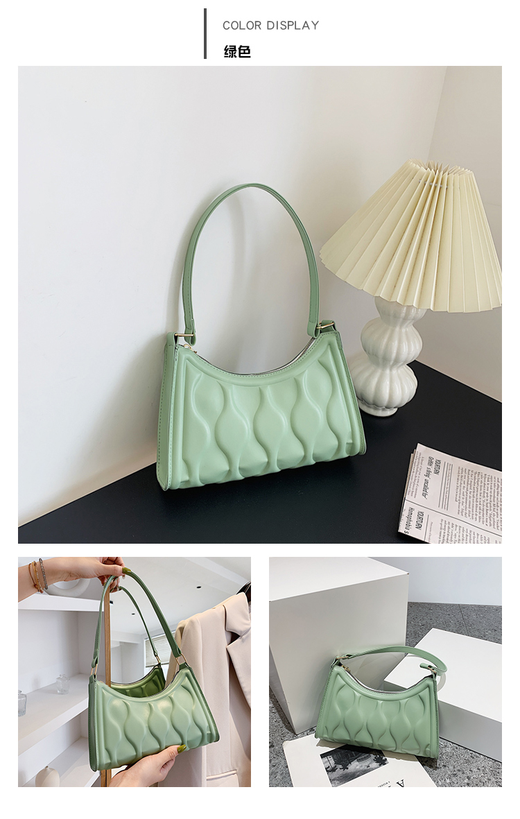 Summer Small New Fashion Embossing Solid Color Shoulder Underarm Messenger Bag display picture 18
