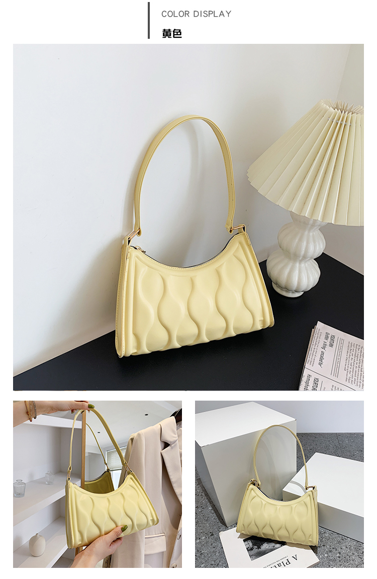 Summer Small New Fashion Embossing Solid Color Shoulder Underarm Messenger Bag display picture 19