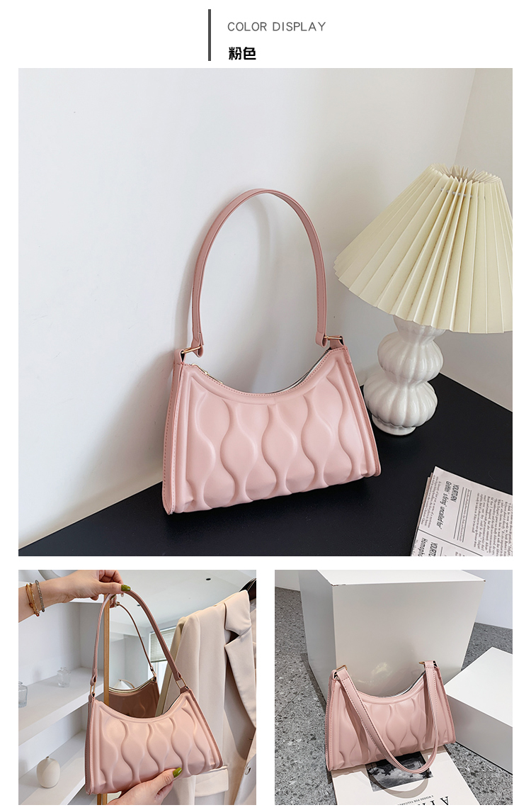Summer Small New Fashion Embossing Solid Color Shoulder Underarm Messenger Bag display picture 20