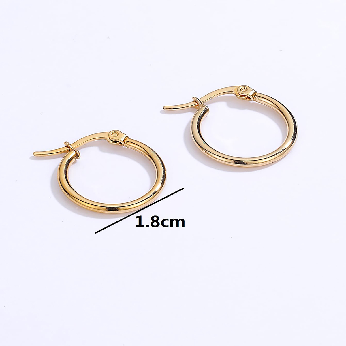 1 Piece Round Plating 201 Stainless Steel 18K Gold Plated Earrings display picture 4