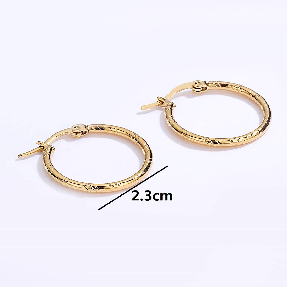 Nueva Moda Pequeño Simple Acero Inoxidable Chapado 18k Oro Pendiente Oreja Clip display picture 4