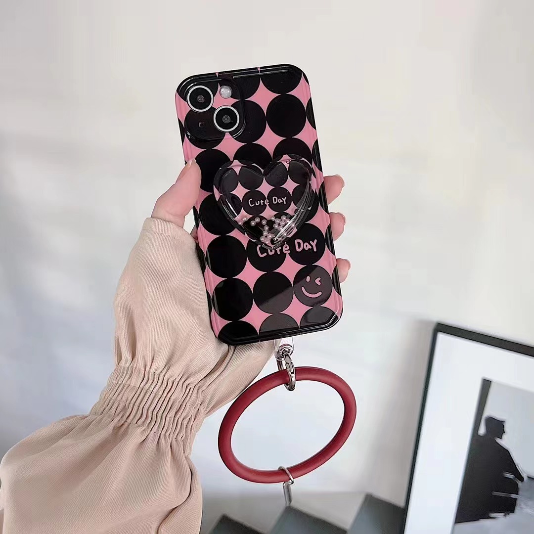 Flowing Particles Heart Shape Holder Pendant Ring 12 Iphone Case display picture 1