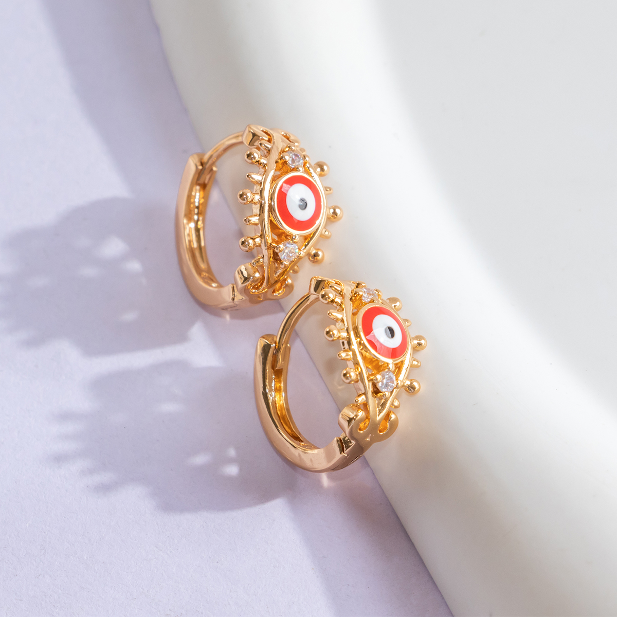 New Fashion Creative Ornament Copper Plating 18k Gold Retro Hollow Inlaid Zircon Earring display picture 3