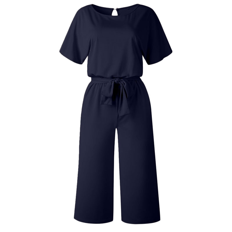 Fashion Casual Dolman Sleeve Lace-up Women's Solid Color Jumpsuit display picture 2