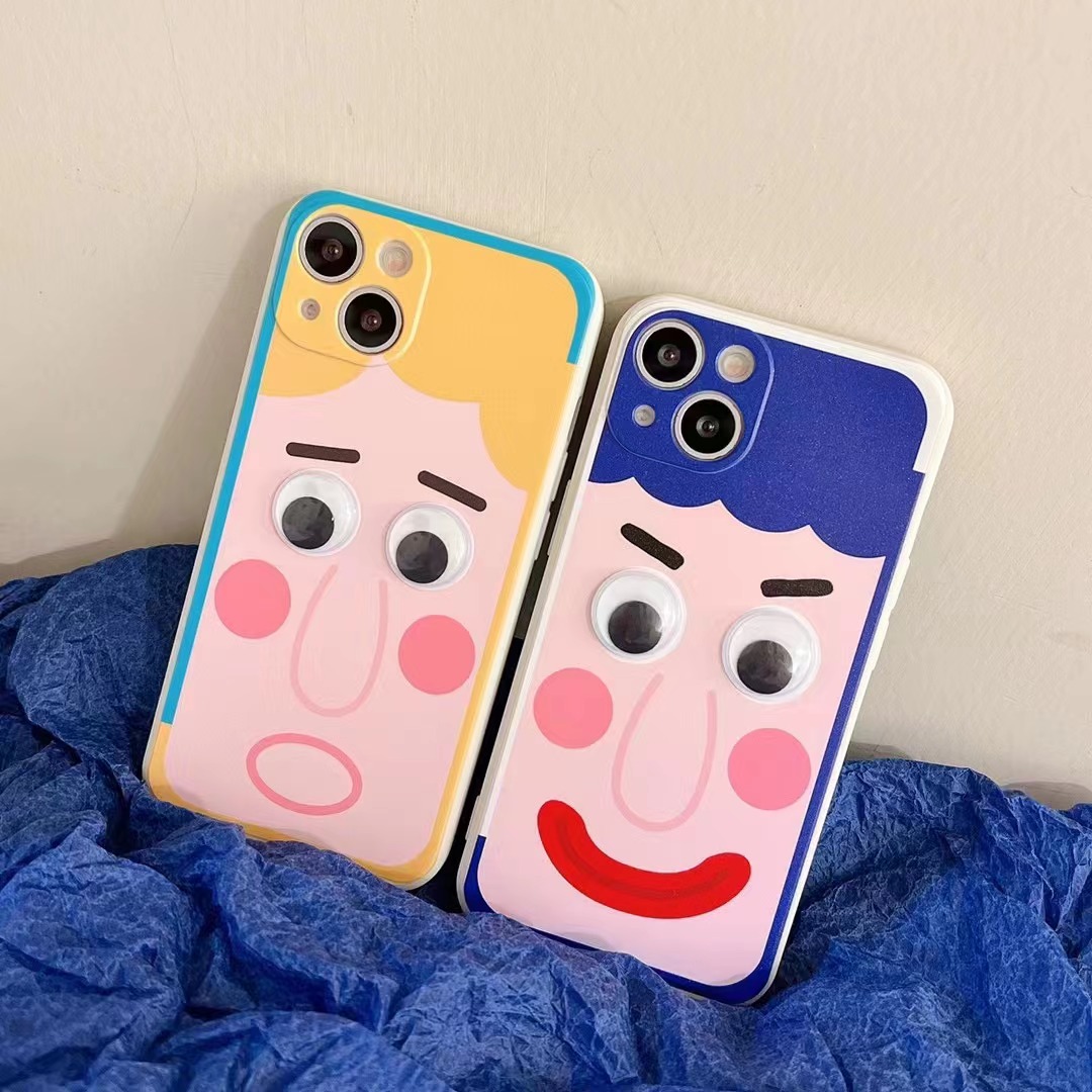 Cute Cartoon Emoji Moving Eyes Iphone13 Phone Case display picture 1