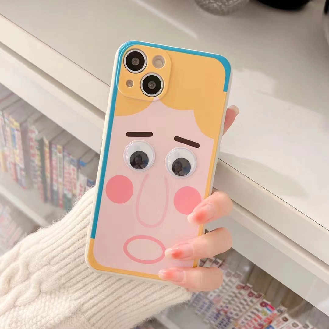 Cute Cartoon Emoji Moving Eyes Iphone13 Phone Case display picture 2