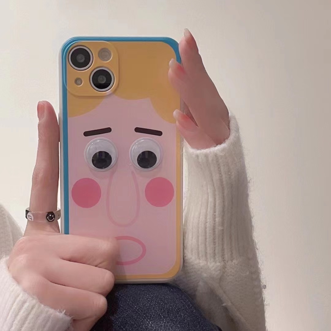Cute Cartoon Emoji Moving Eyes Iphone13 Phone Case display picture 3