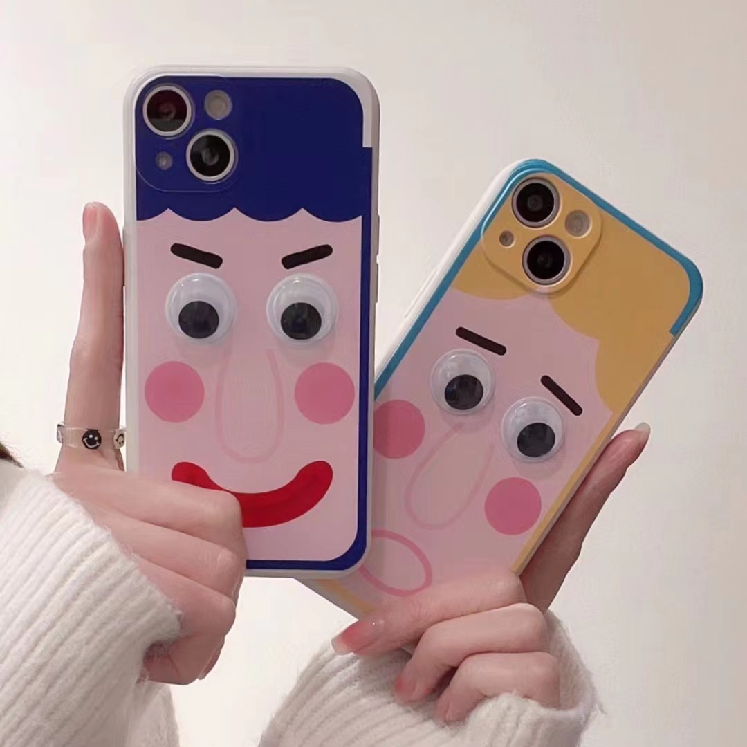 Cute Cartoon Emoji Moving Eyes Iphone13 Phone Case display picture 4