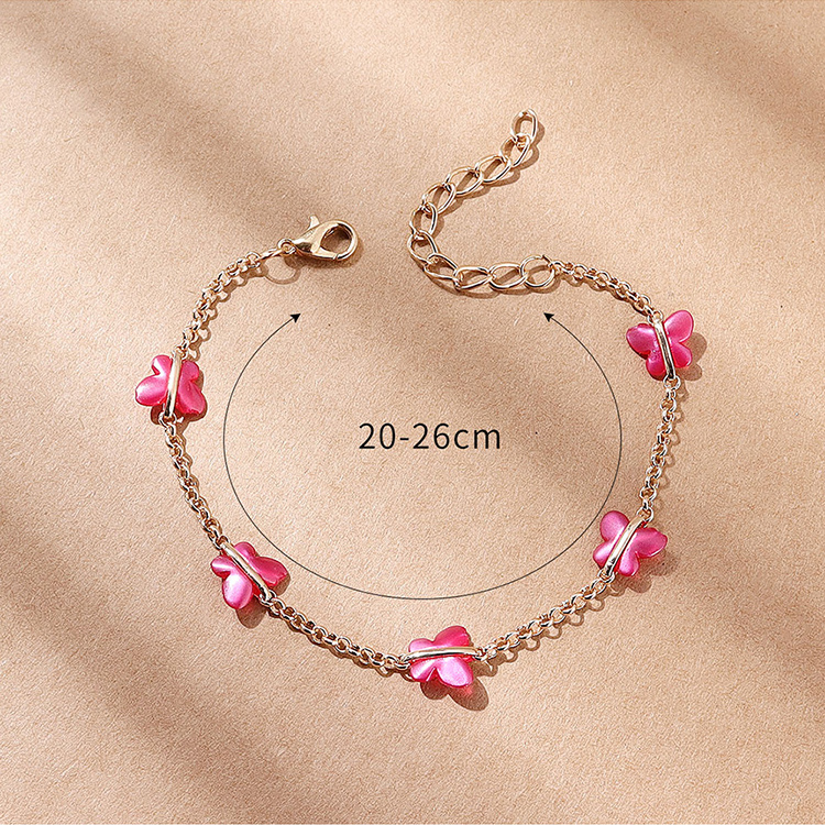 Fashion Fresh Creative Resin Butterfly Shaped Beaded Anklet display picture 2
