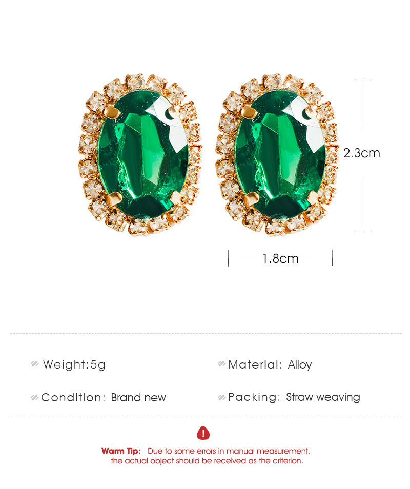 Fashion New Green Crystal Flowers Female Zircon-embedded Alloy Earrings display picture 2